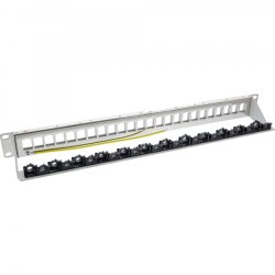 InLine Patch panel 24-way, Keystone empty panel Patch panel, 19", 1U, light grey RAL7035