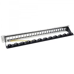 InLine Patch panel 24-way, Keystone empty panel Patch panel, 19", 1U, black RAL9005