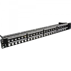 InLine Blank Patch Panel 19" for 48 Port RJ45 Keystones 1U black