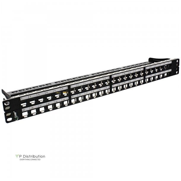 InLine Blank Patch Panel 19" for 48 Port RJ45 Keystones 1U black