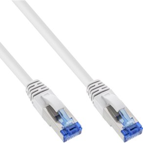 25pcs. Bulk-Pack InLine® Patch Cable S/FTP PiMF Cat.6A halogen free 500MHz white 3m