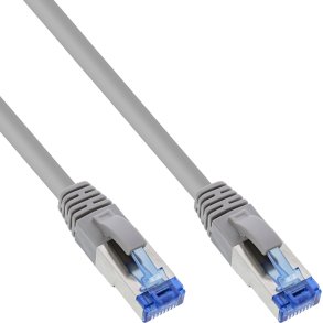 25pcs. Bulk-Pack InLine® Patch Cable S/FTP PiMF Cat.6A halogen free 500MHz grey 3m