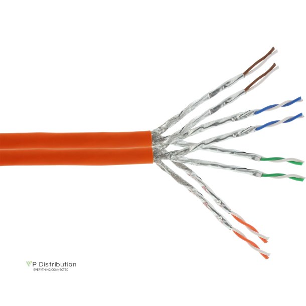 InLine&reg; Duplex Installation Cable S/FTP PiMF Cat.7a AWG23 1200MHz halogen free orange 100m