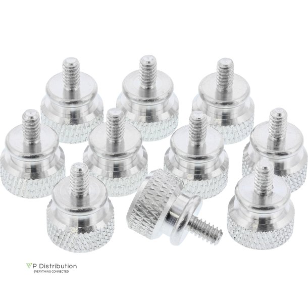 InLine&reg; Thumbscrews for enclosures, aluminium, silver, 10pcs. pack