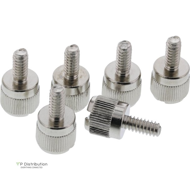 InLine&reg; Thumbscrews for enclosures, silver, 6pcs. pack