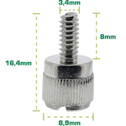 InLine&reg; Thumbscrews for enclosures, silver, 6pcs. pack