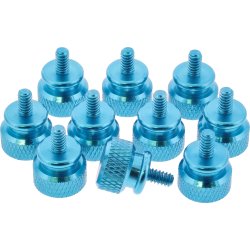 InLine&reg; Thumbscrews for enclosures, aluminium, blue, 10pcs. pack