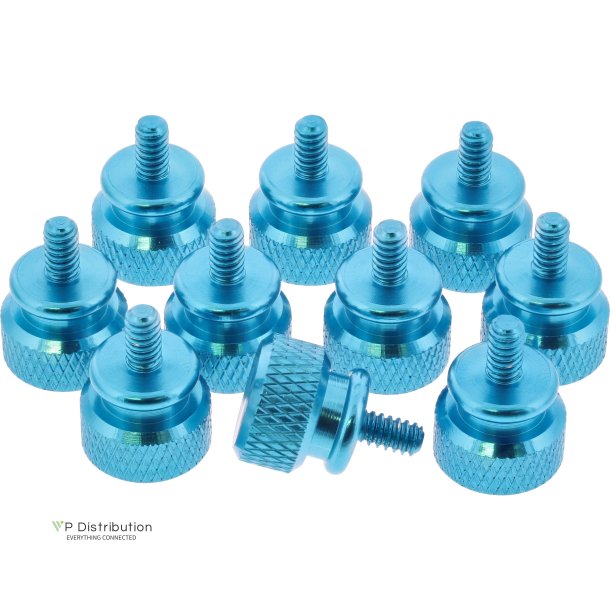 InLine&reg; Thumbscrews for enclosures, aluminium, blue, 10pcs. pack