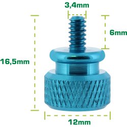 InLine&reg; Thumbscrews for enclosures, aluminium, blue, 10pcs. pack
