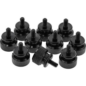 InLine® Thumbscrews for enclosures, aluminium, black, 10pcs. pack