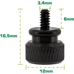 InLine&reg; Thumbscrews for enclosures, aluminium, black, 10pcs. pack