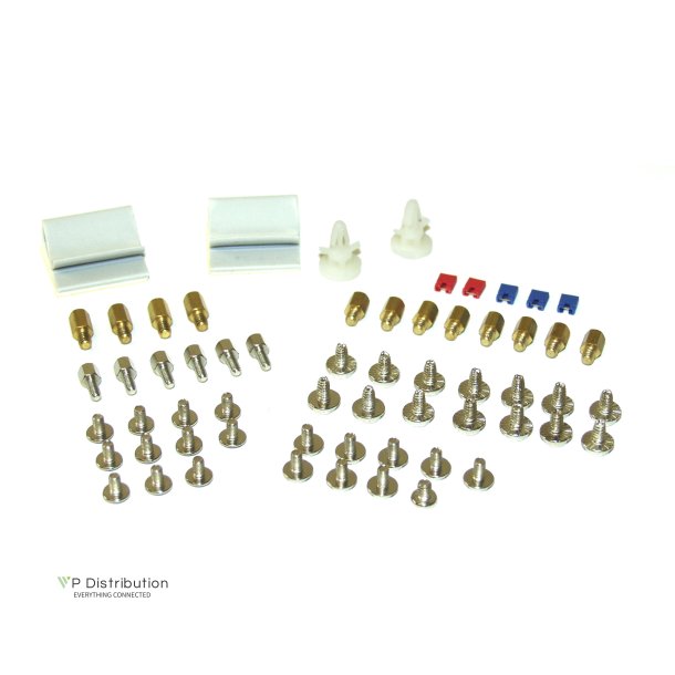 InLine&reg; Screw Set with Jumpers, Adhesive Clips, Spacers, Cable Clips, 63 pcs.