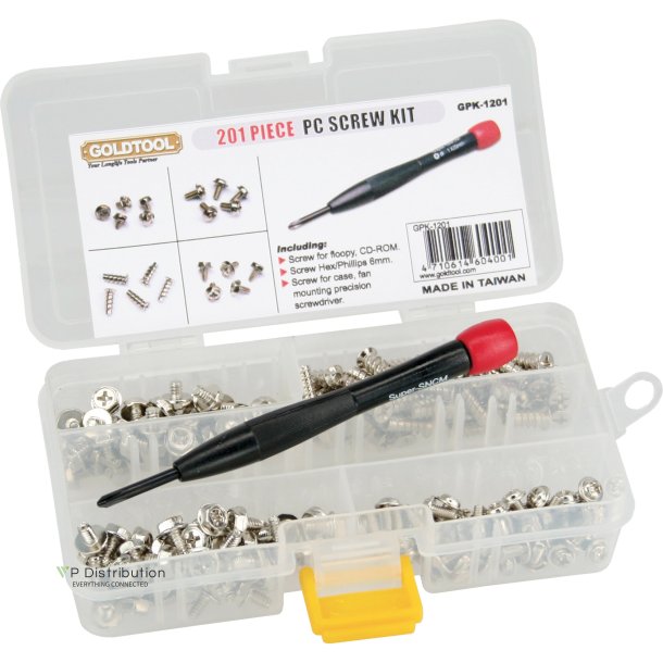 InLine&reg; Screw Set with Screwdriver 201 pcs.