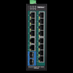 Trendnet 16-Port Hardened Industrial Gigabit PoE + DIN-Rail Switch