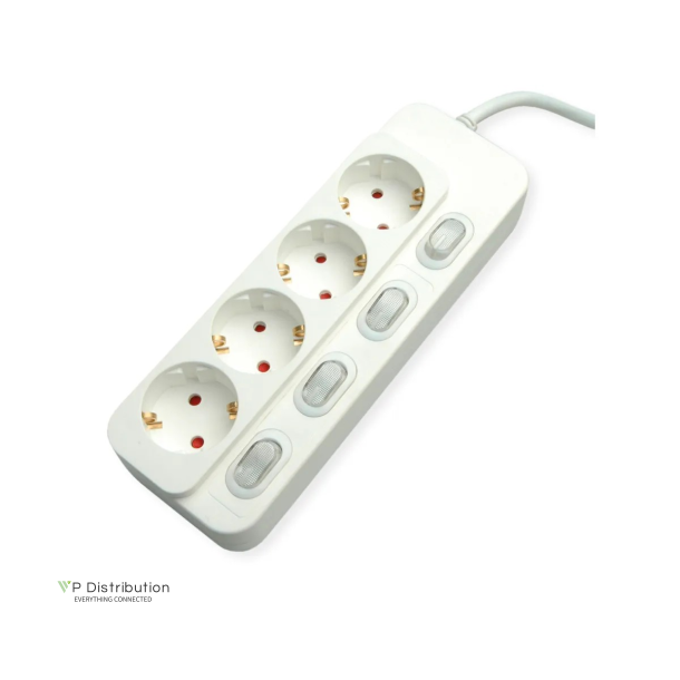 VALUE Table PowerStrip 4x/+ Sw., 3m mit Schalter, 3m