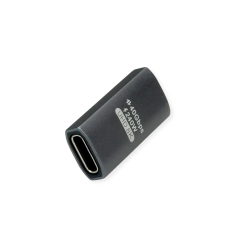 ROLINE USB4 40G Type C M ANGLE/F Adapter, Silver Grey ALU.