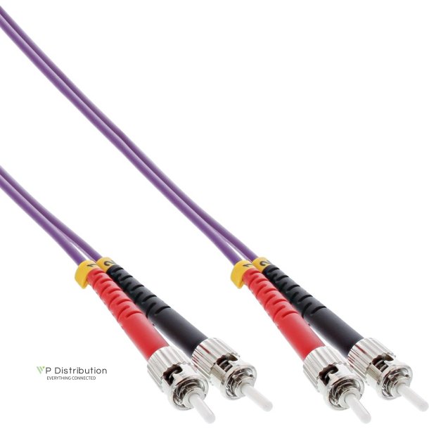 InLine Fiber Optical Duplex Cable ST/ST 50/125m OM4 1m