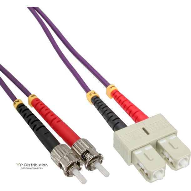 InLine Fiber Optical Duplex Cable SC/ST 50/125m OM4 1m