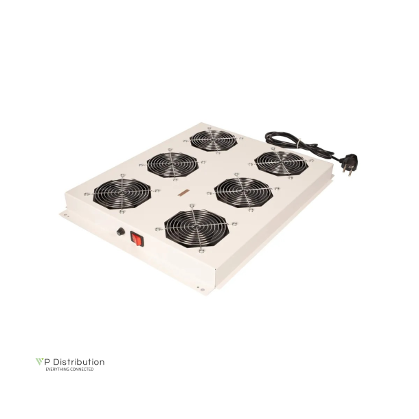 ROLINE 19" Fan unit with 6 fans ON/OFF  for server rack grey