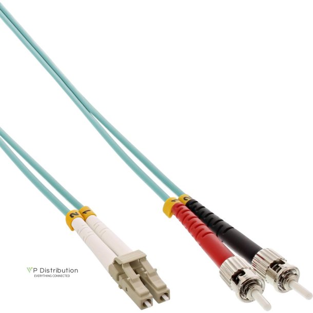 InLine Fiber Optical Duplex Cable LC/ST 50/125m OM3 1m