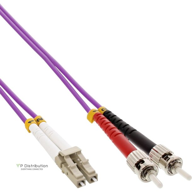 InLine Fiber Optical Duplex Cable LC/ST 50/125m OM4 1m