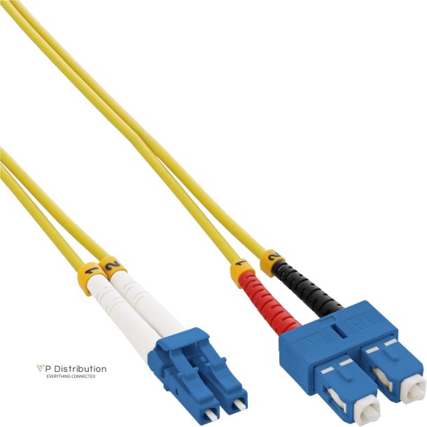 InLine Fiber optical duplex cable, LC/SC, 9/125m, OS2, 5m