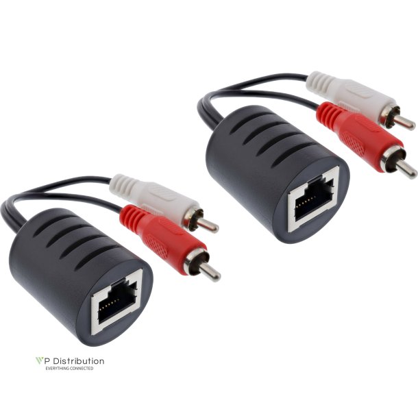 InLine&reg; RCA Audio over LAN / Ethernet / RJ45 Cable 2pcs. one set