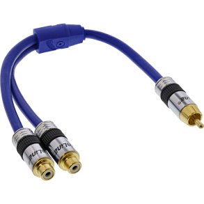 InLine® RCA Y-Cable Premium 1x RCA male / 2x RCA female 0.25m