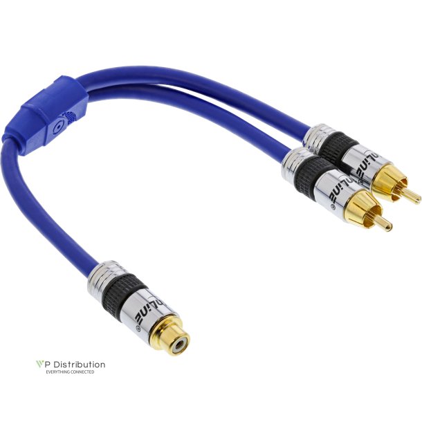 InLine&reg; RCA Y-Cable Premium 1x RCA female / 2x RCA male gold plated 0.25m