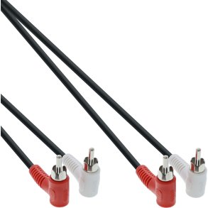 InLine® RCA Audio Cable 2x RCA male to male angled 1.2m