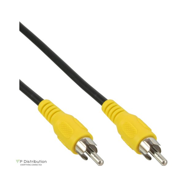 InLine&reg; Video Cable 1x RCA male to male yellow Plugs 2m