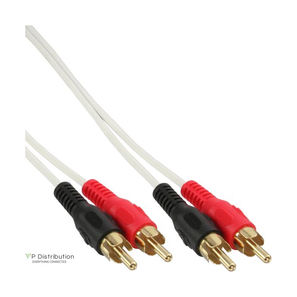 InLine&reg; Audio Cable 2x RCA male to male white / gold 2m