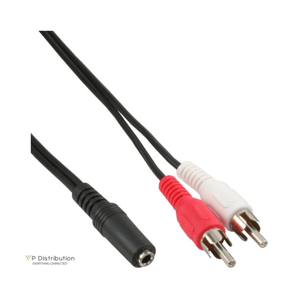 InLine&reg; Audio cable 2x RCA male to 3.5mm Stereo female 1.5m