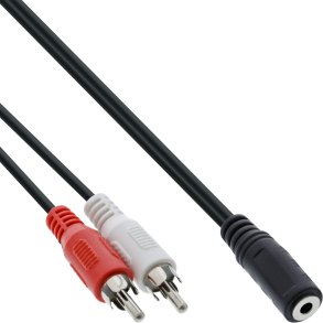 InLine Audio cable 2x RCA male to 3.5mm Stereo female 1m