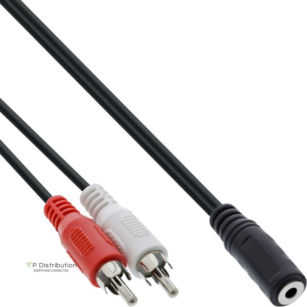 InLine&reg; Audio cable 2x RCA male to 3.5mm Stereo female 1m