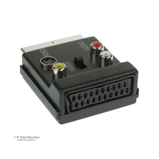 InLine Scart Adapter Scart male to female 3x RCA + S-VHS video