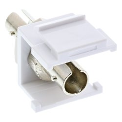 InLine&reg; Fiber optical Keystone Snap-in adaptor white, simplex ST/ST, MM, ceramic sleeve