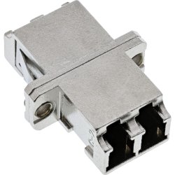InLine&reg; Fiber Optical Adapter Metal Duplex LC/LC SM Ceramic Sleeve with Flange