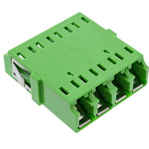 InLine® fibre optic coupler, quad LC/LC, singlemode, green, ceramic sleeve