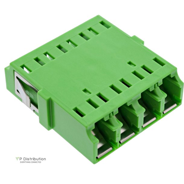 InLine&reg; fibre optic coupler, quad LC/LC, singlemode, green, ceramic sleeve