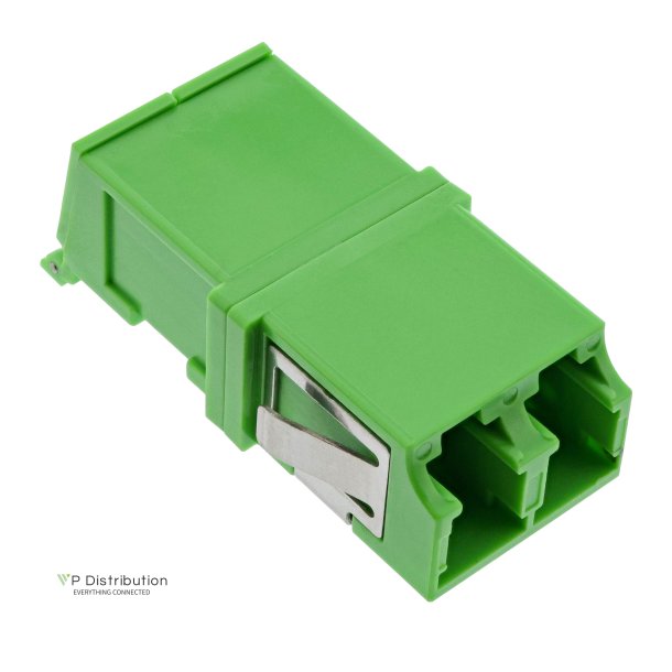 InLine&reg; Fiber Optical Adapter Duplex LC/LC SM Ceramic Sleeve green ext. shutter