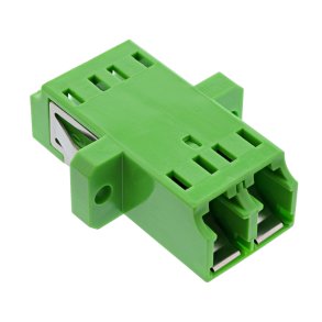 InLine® Fiber Optical Adapter Duplex LC/LC SM Ceramic Sleeve green with flange