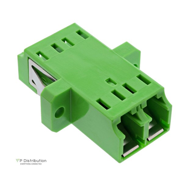 InLine&reg; Fiber Optical Adapter Duplex LC/LC SM Ceramic Sleeve green with flange