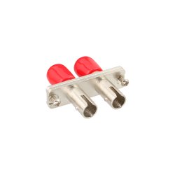 InLine&reg; Fiber Optical Adapter Metal Duplex ST/ST MM Ceramic Sleeve with Flange