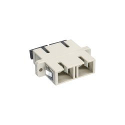 InLine&reg; Fiber Optical Adapter Duplex SC/SC MM Ceramic Sleeve with Flange grey