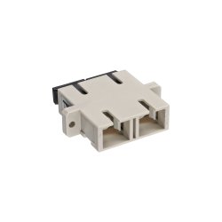 InLine&reg; Fiber Optical Adapter Duplex SC/SC MM Ceramic Sleeve with Flange grey