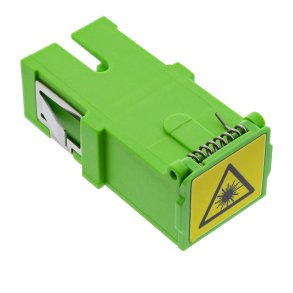 InLine® Fibre optic adapter, simplex SC/SC, SM, ceramic, with shutter, green