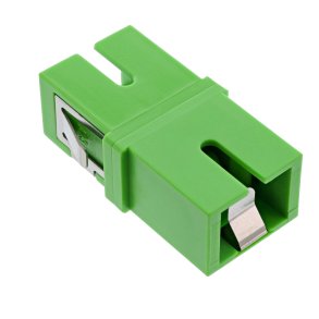InLine® Fibre optic adapter, simplex SC/SC, SM, ceramic, internal shutter, green
