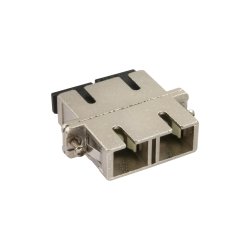 InLine&reg; Fiber Optical Metal Adapter Duplex SC/SC MM Ceramic Sleeve with Flange
