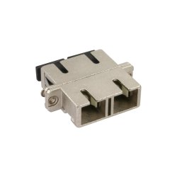 InLine&reg; Fiber Optical Metal Adapter Duplex SC/SC MM Ceramic Sleeve with Flange
